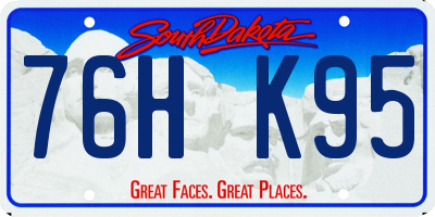 SD license plate 76HK95