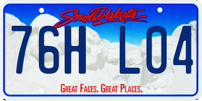 SD license plate 76HL04