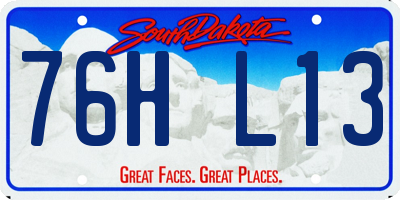 SD license plate 76HL13