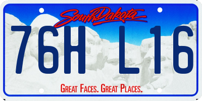 SD license plate 76HL16