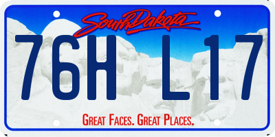 SD license plate 76HL17