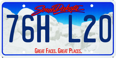 SD license plate 76HL20