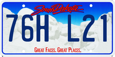 SD license plate 76HL21