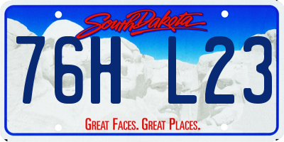 SD license plate 76HL23