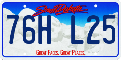 SD license plate 76HL25