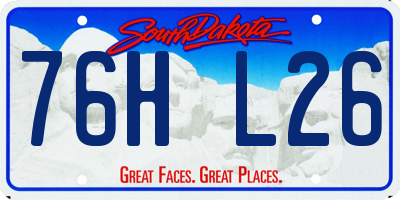 SD license plate 76HL26