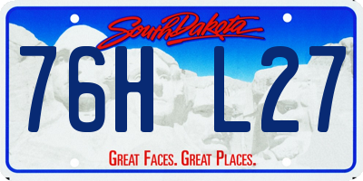 SD license plate 76HL27