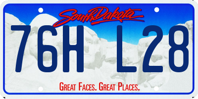 SD license plate 76HL28