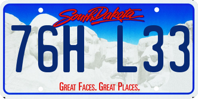 SD license plate 76HL33