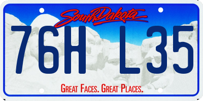 SD license plate 76HL35