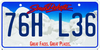 SD license plate 76HL36