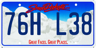 SD license plate 76HL38