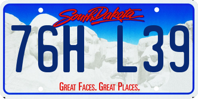 SD license plate 76HL39