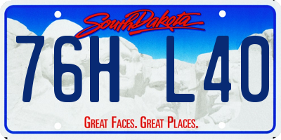 SD license plate 76HL40