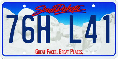 SD license plate 76HL41