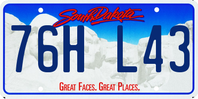 SD license plate 76HL43