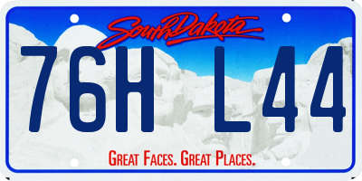 SD license plate 76HL44
