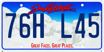 SD license plate 76HL45