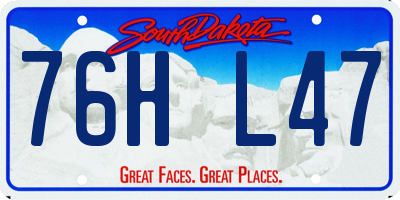 SD license plate 76HL47