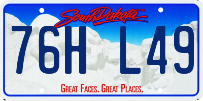 SD license plate 76HL49
