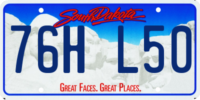 SD license plate 76HL50