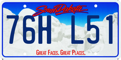 SD license plate 76HL51