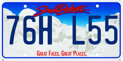 SD license plate 76HL55