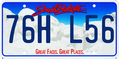 SD license plate 76HL56