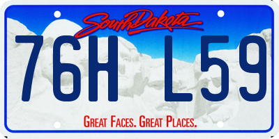 SD license plate 76HL59
