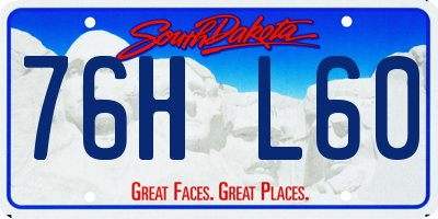 SD license plate 76HL60