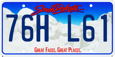 SD license plate 76HL61