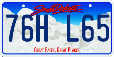 SD license plate 76HL65