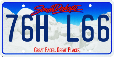SD license plate 76HL66