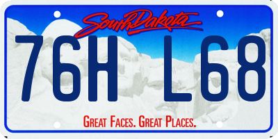 SD license plate 76HL68