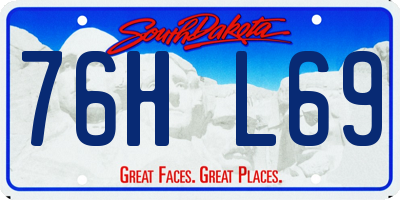 SD license plate 76HL69