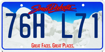 SD license plate 76HL71