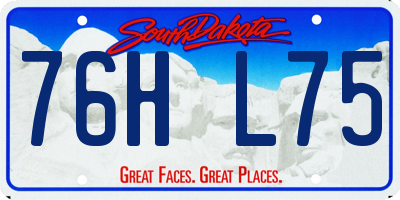 SD license plate 76HL75