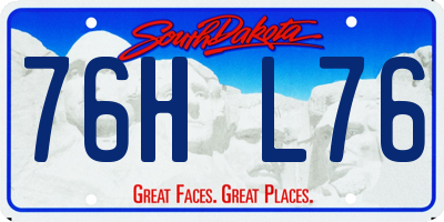 SD license plate 76HL76