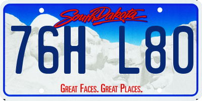 SD license plate 76HL80