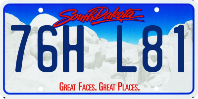 SD license plate 76HL81