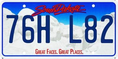 SD license plate 76HL82