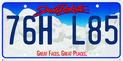 SD license plate 76HL85