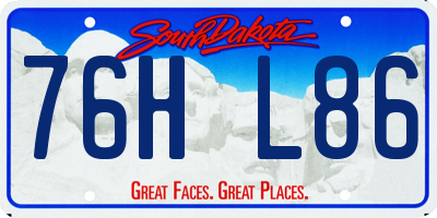 SD license plate 76HL86