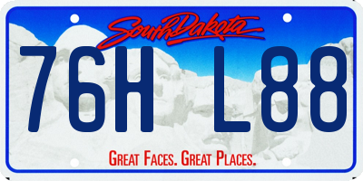 SD license plate 76HL88
