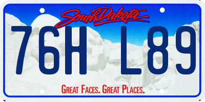 SD license plate 76HL89
