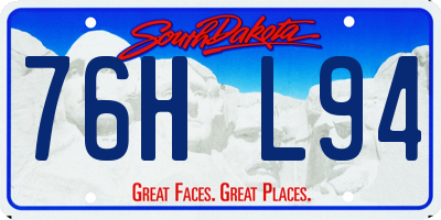 SD license plate 76HL94