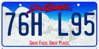 SD license plate 76HL95