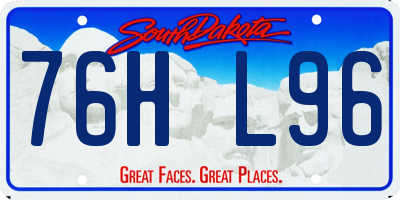 SD license plate 76HL96