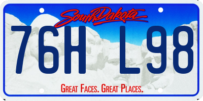 SD license plate 76HL98