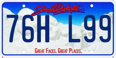 SD license plate 76HL99